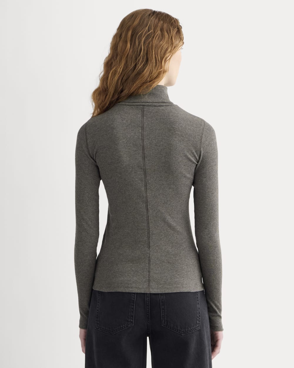 The Luxe Rib Turtleneck | Washed Heathered Fatigue - Image 5