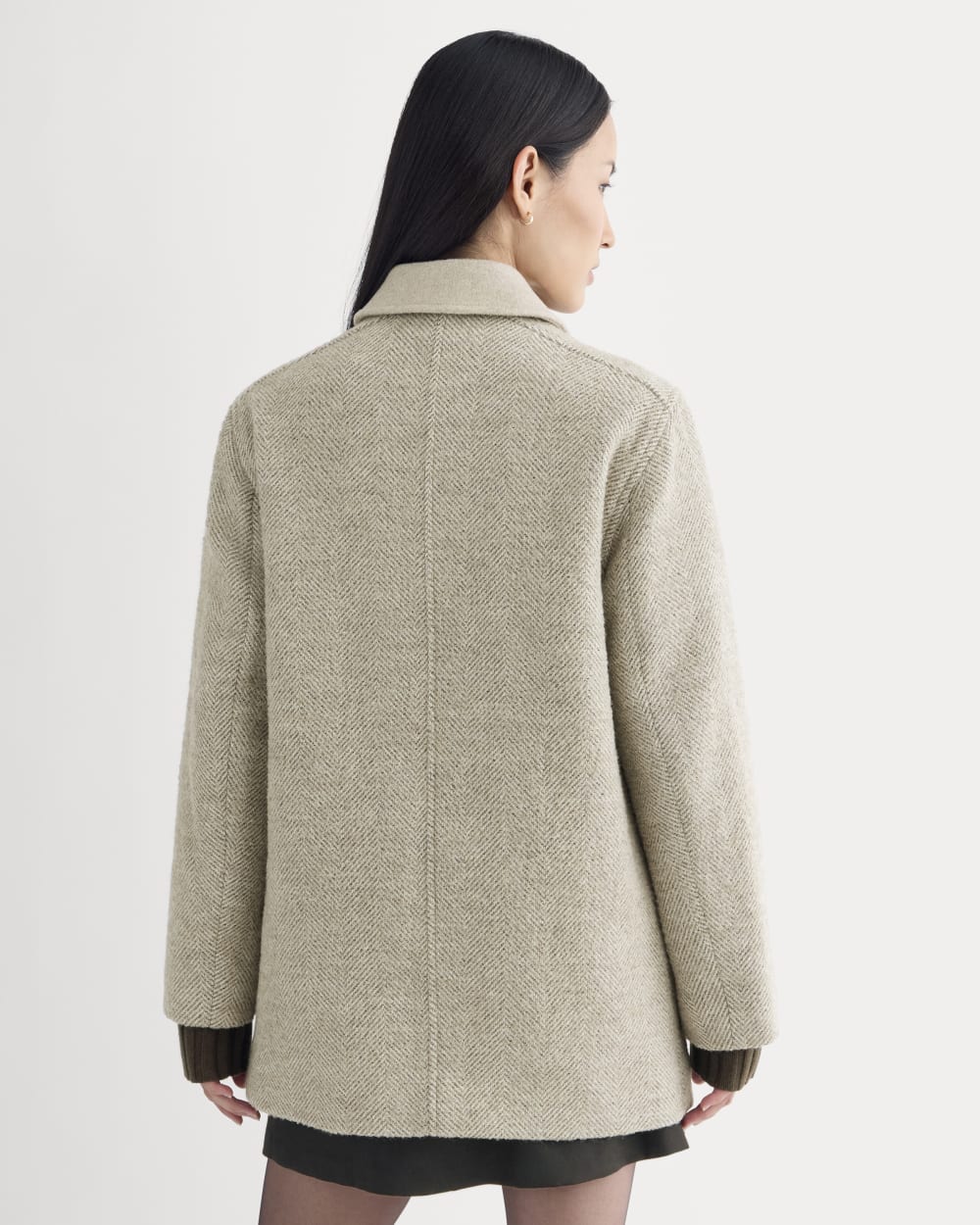 Italian Car Coat | Taupe Herringbone - Image 5