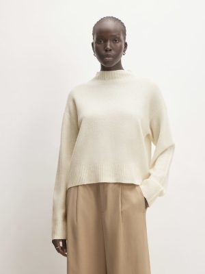 The Good Merino Wool Mockneck Sweater | Bone