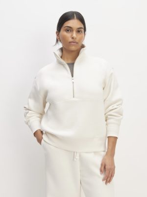 The ReTrack Half-Zip Sweatshirt | Bone