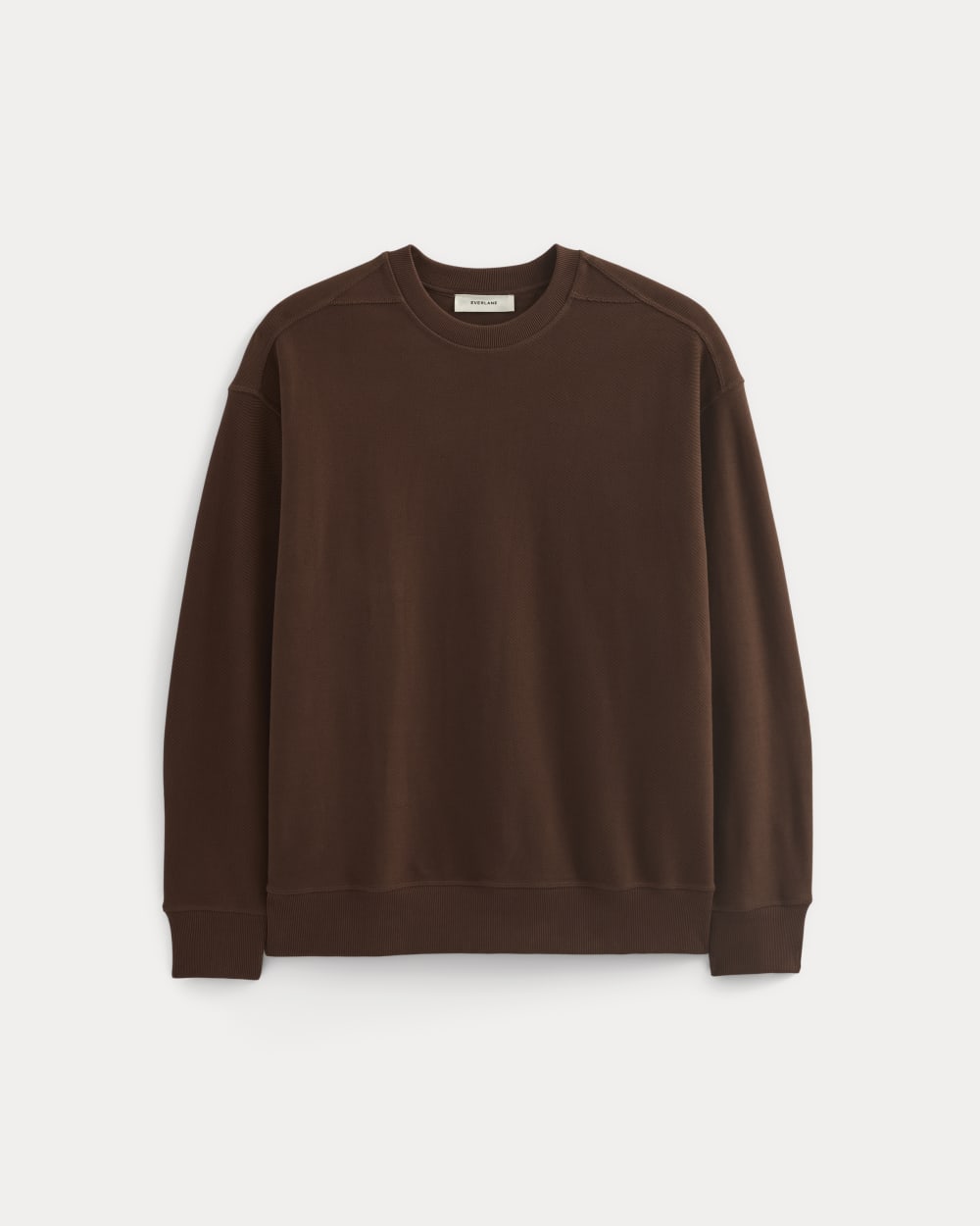 Twill Terry Jacquard Crew Sweatshirt | Dark Mahogany - Image 2