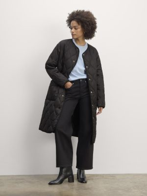 The Long Quilted Liner | Black