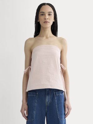 The Seersucker Tube Top | Soft Orange