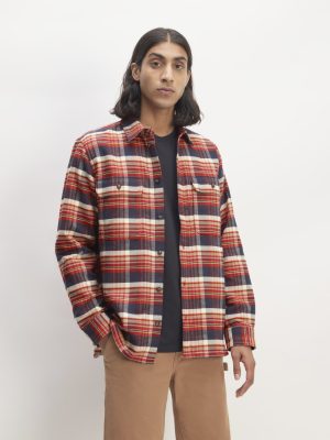 The Heavyweight Overshirt | Uniform | True Navy / Haute Red / Honey