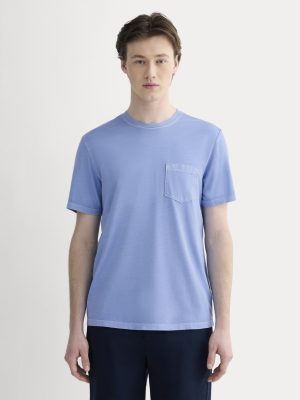 The Essential Organic Garment-Dyed Crew | Granada Sky Blue Garment Dye