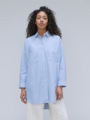 The Way Long Oxford Shirt | Light Blue