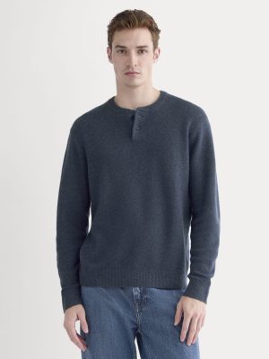 Henley in Wool Cashmere | Indigo
