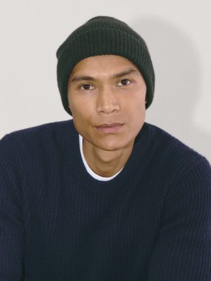 The Cashmere Ribbed Beanie | Scarab