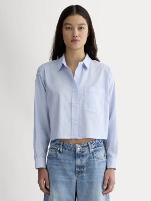The Way-Short Shirt in Silky Cotton | Chambray Blue