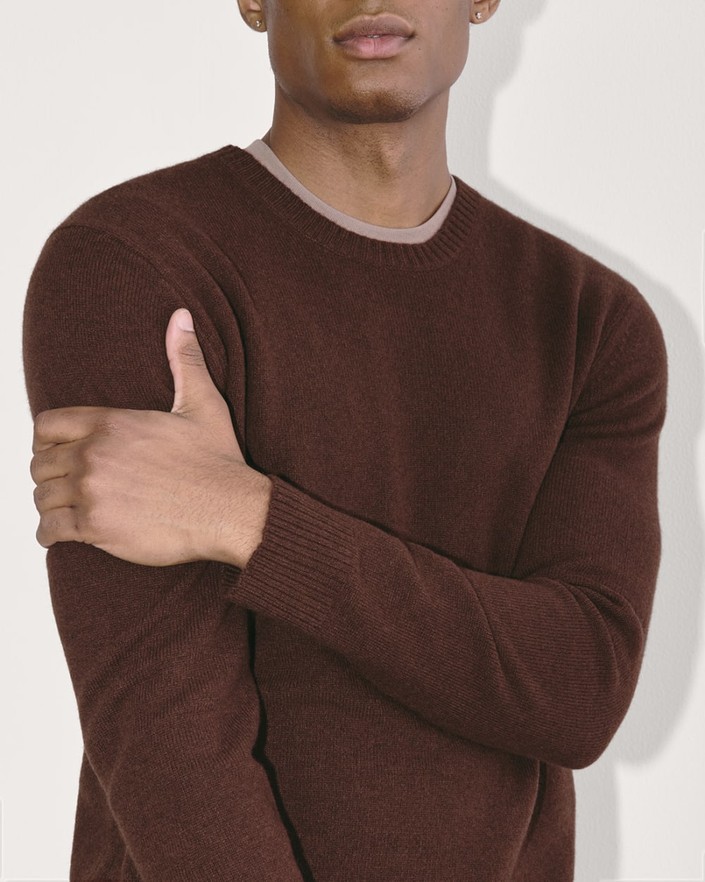 The Premium Merino Crew Neck Sweater | Heather Mahogany - Image 4