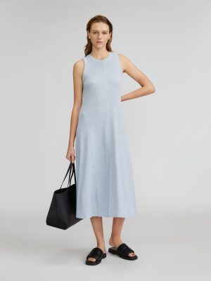 The Organic Cotton Waffle Tank Dress | Heathered Periwinkle