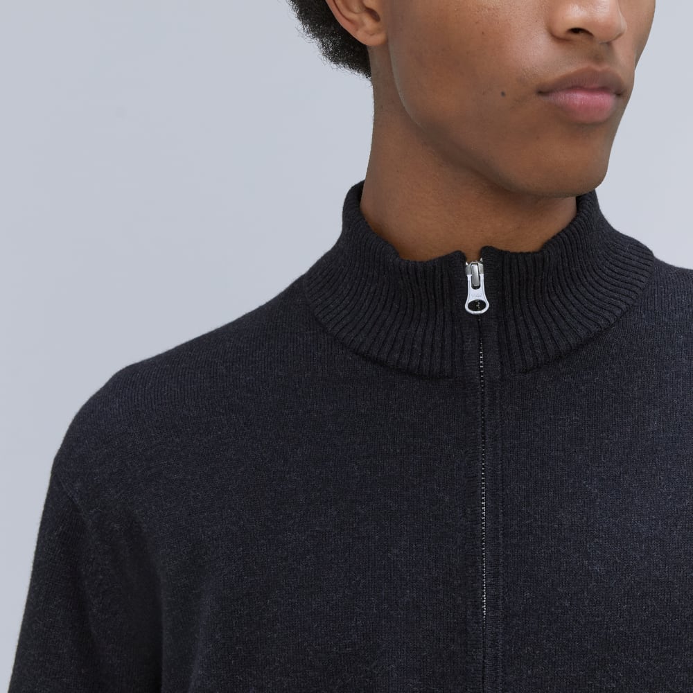 The No-Sweat Full Zip Sweater | New Black - Image 4