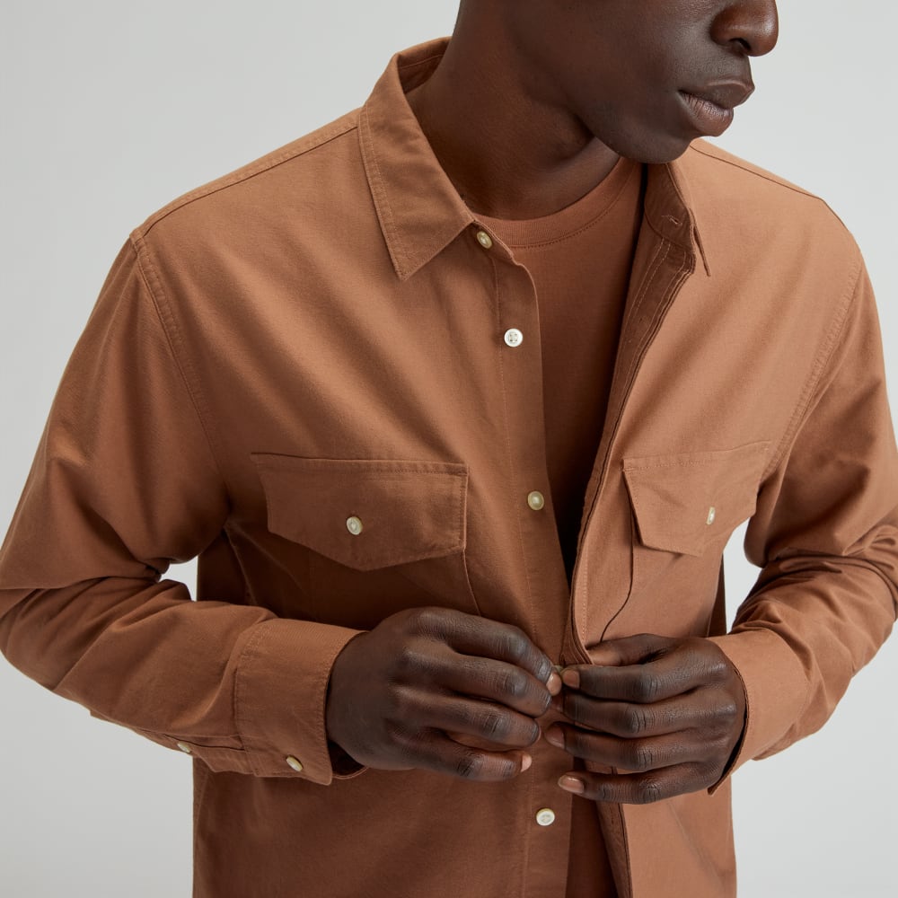 The Organic Oxford Relaxed Utility Shirt | Carob Brown - Image 4