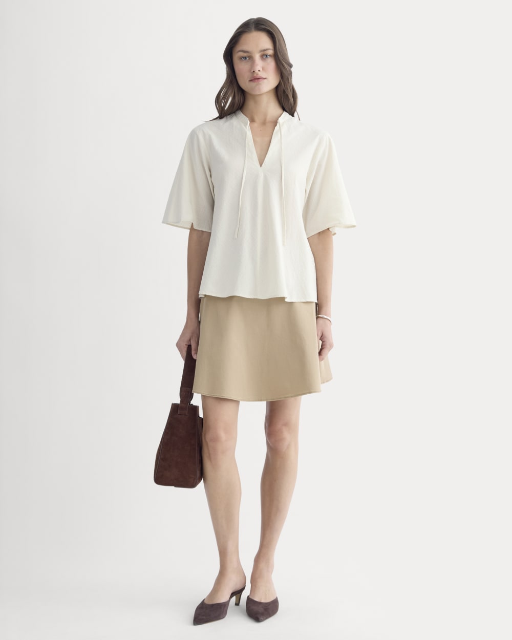 The Gauze Tie-Front Shirt | Birch - Image 3