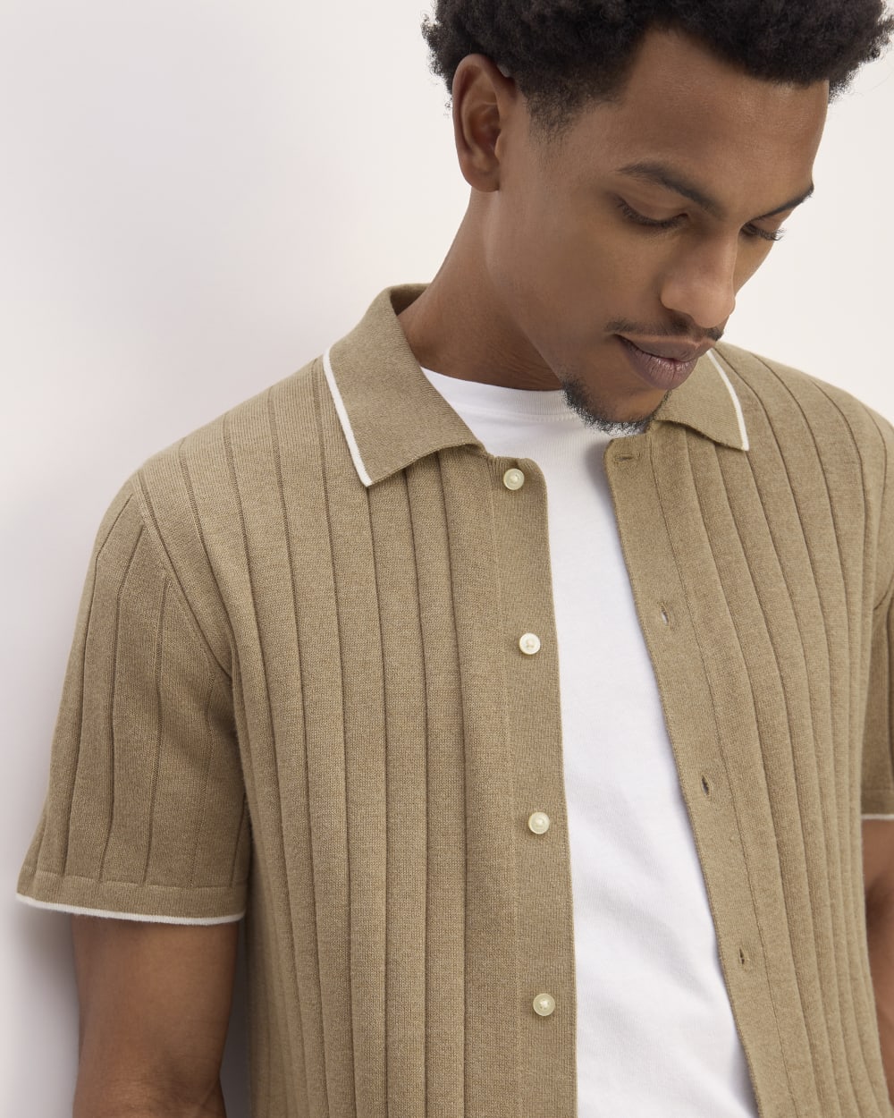 The No-Sweat Button-Down Polo | Dark Heathered Camel - Image 4