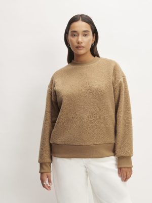 The ReNew Fleece Oversized Crew | Tiger's Eye