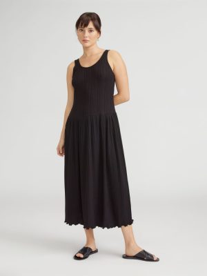 The Rib Soft Knit Scoop-Neck Dress | Black