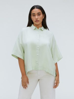 The Drapey Square Shirt | Seafoam Green