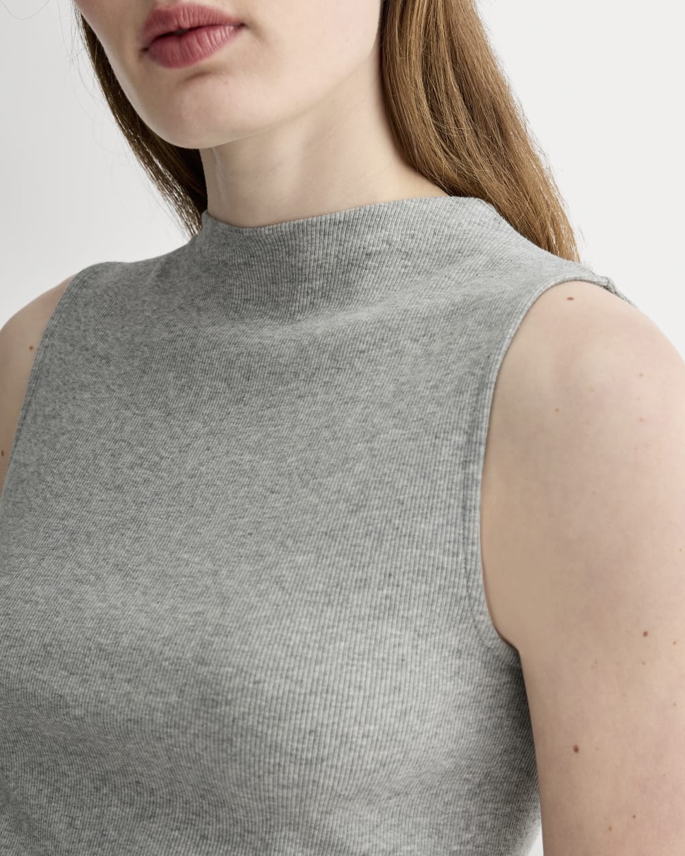 The Luxe Rib Funnel-Neck Tank | Heathered Grey - Image 4