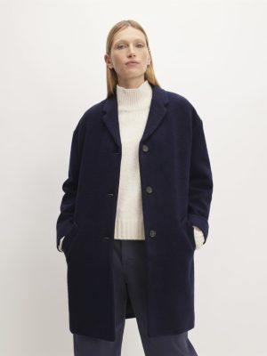 The Italian ReWool? Cocoon Coat | Navy