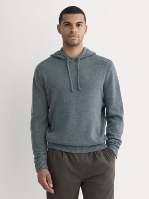 The Felted Merino Hoodie | Heather Midnight Navy