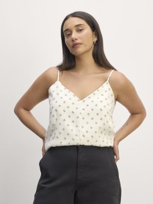The Cami in Butterlite | Bone / Black Square Dot