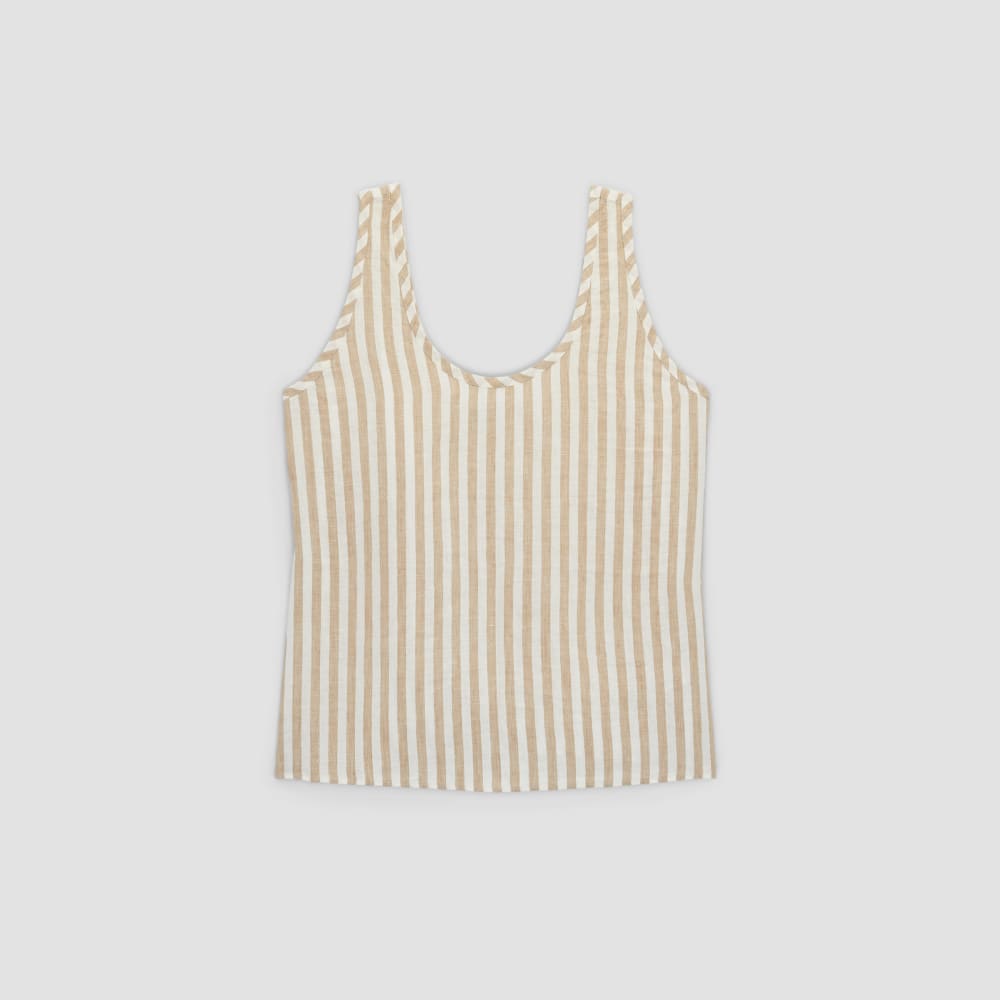 The Scoop Tank in Linen | Bone / Caramel - Image 2