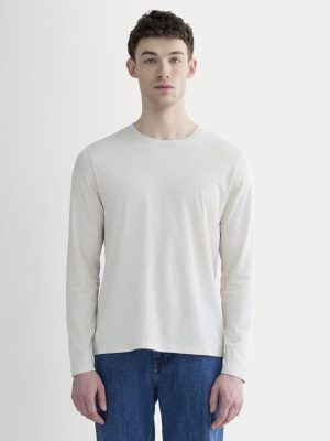 The Essential Organic Long-Sleeve Tee | Heathered Oat