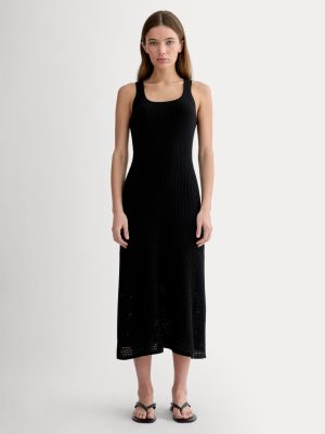 The Crochet Knit Tank Dress | Black