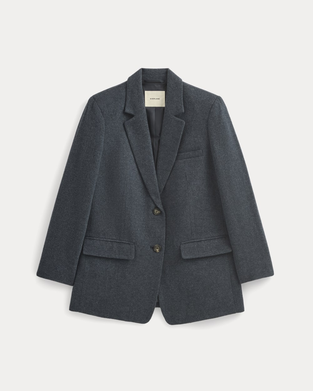 The Oversized Blazer in Wool | Navy Herringbone - Image 2
