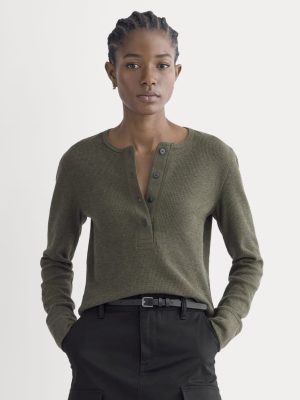 Boxy Henley in Cozy Waffle | Heather Beech