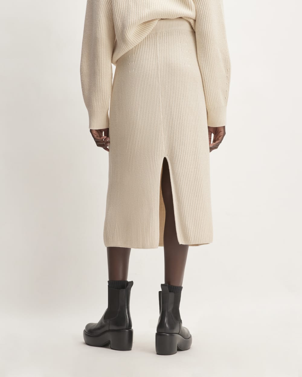 The Organic Cotton Sweater Midi Skirt | Canvas - Image 6