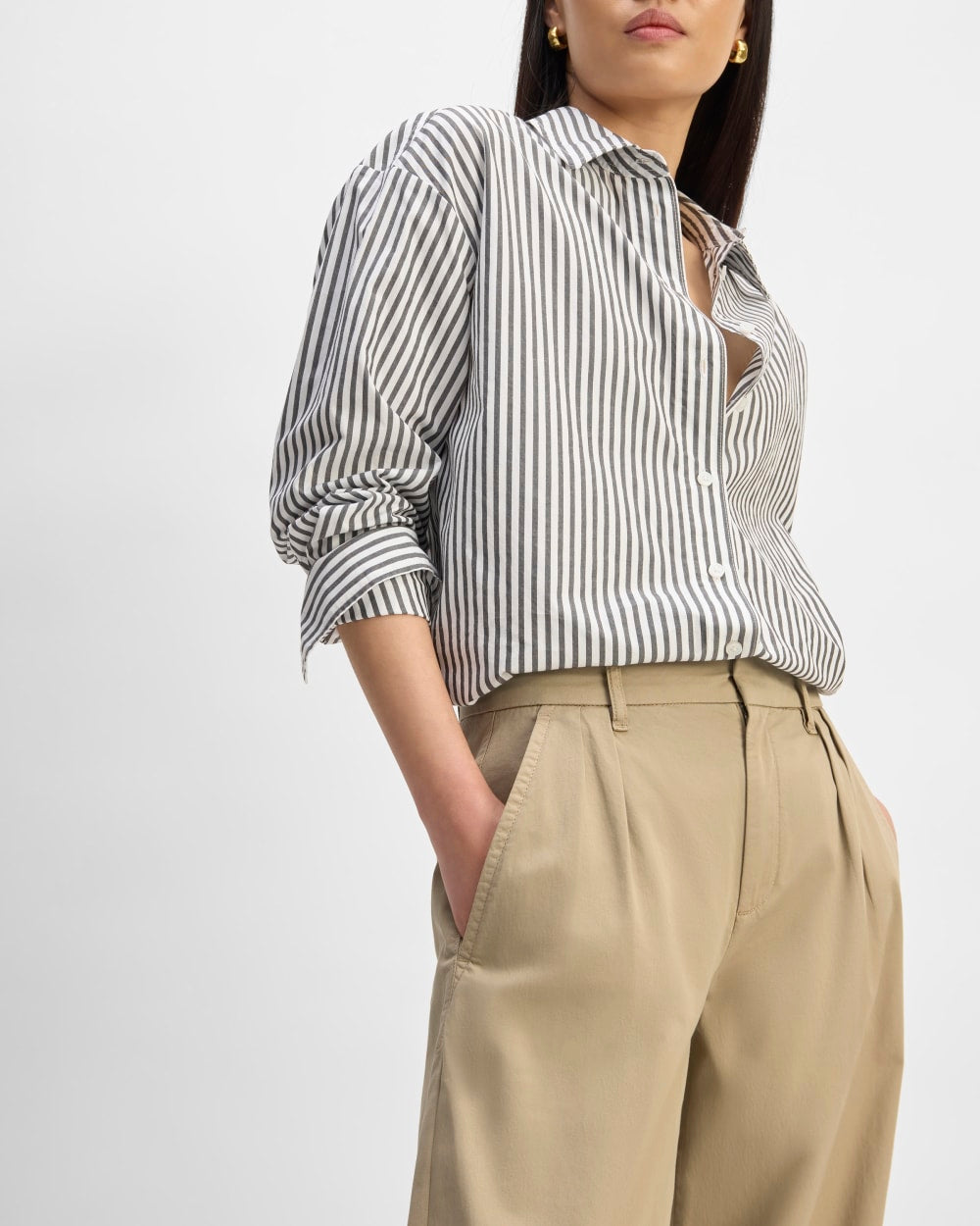 The Pleated Wide-Leg Chino | Trench Coat Khaki - Image 5