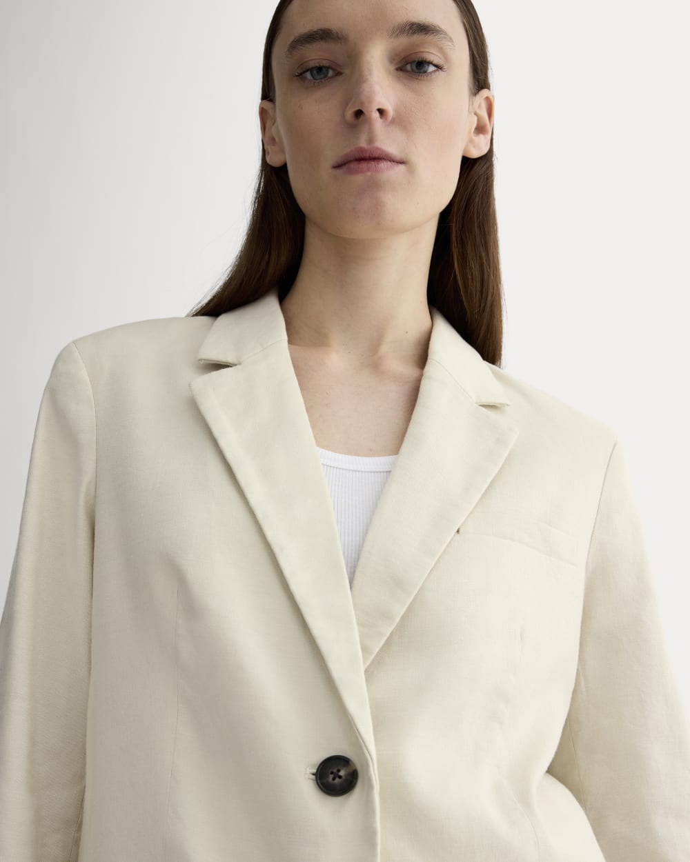 The Oversized Blazer in Stretch Linen | Birch - Image 3