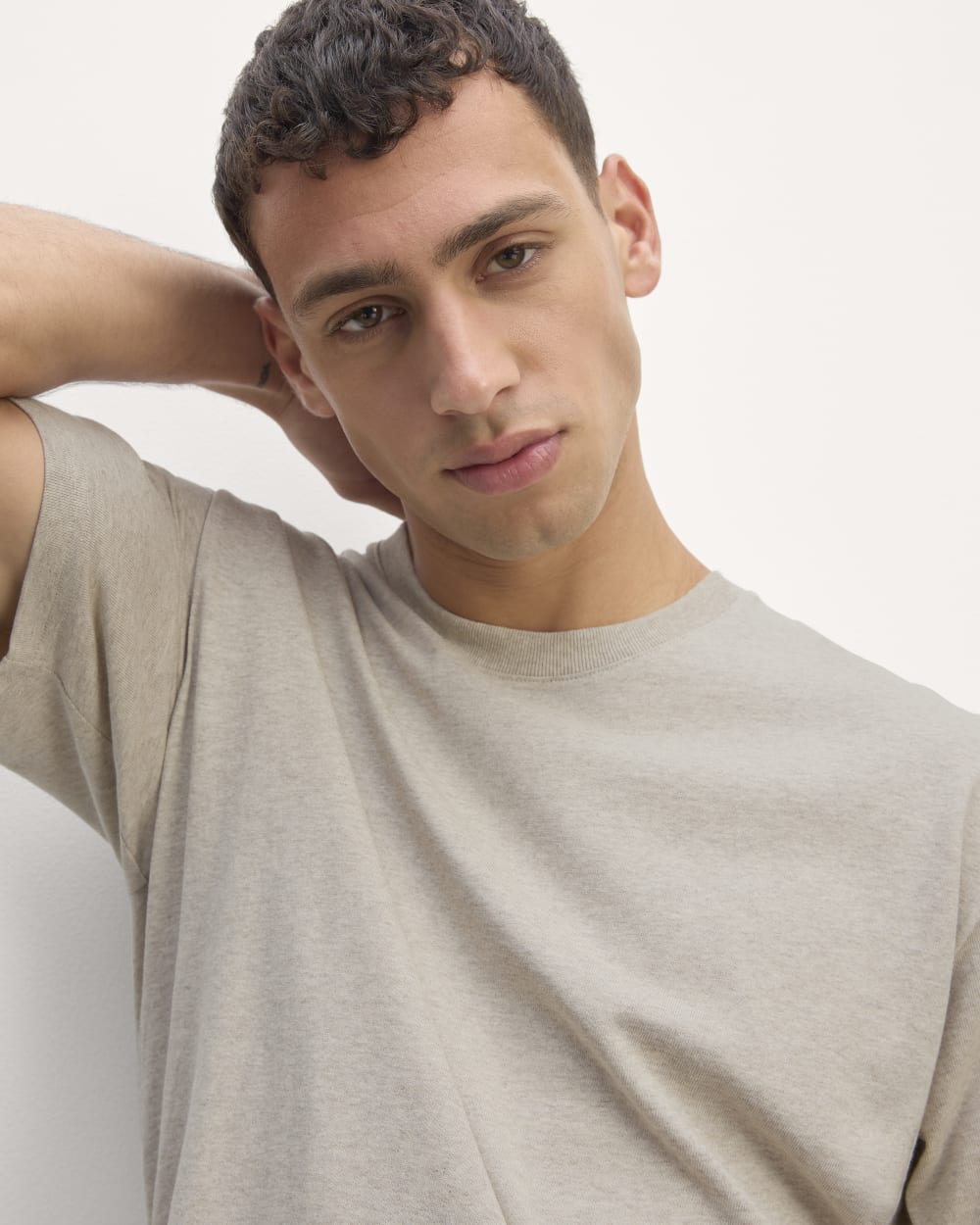 The Premium-Weight Relaxed Crew | Uniform | Heathered Oatmeal - Image 3