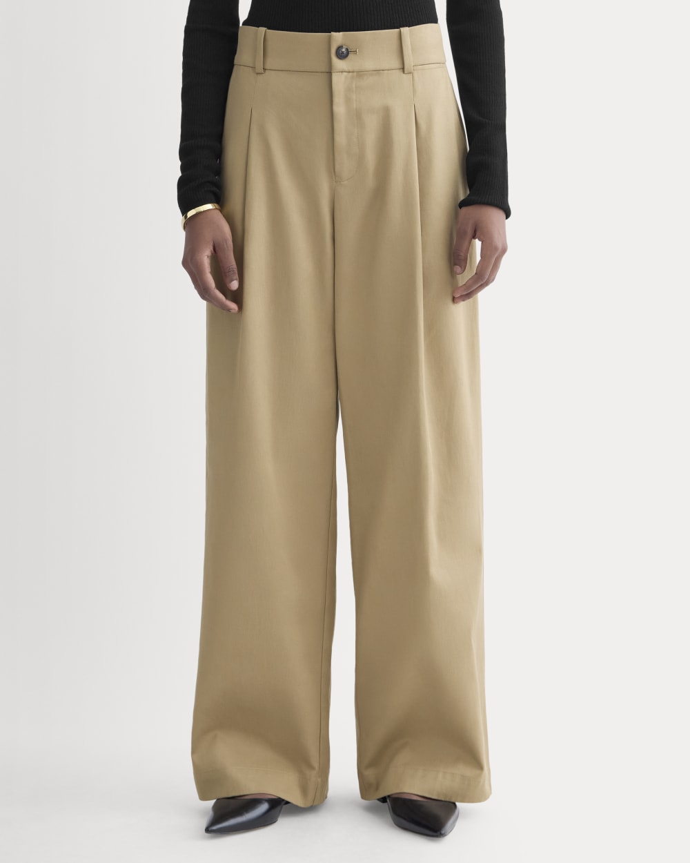 Wide-Leg Trouser in Buttersmooth | Ash Brown | 32 Inseam - Image 3