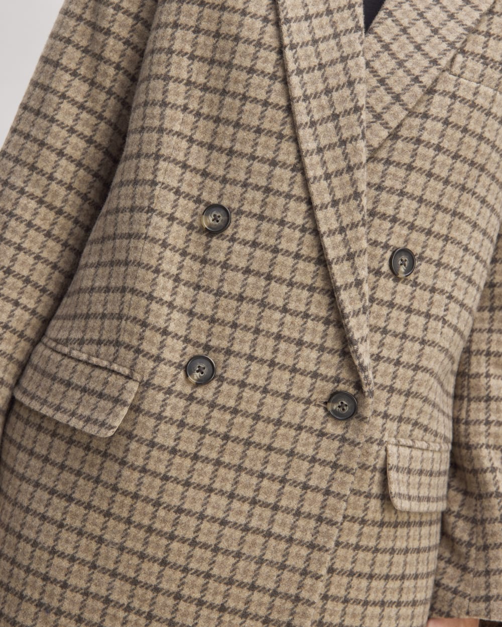 The ReWool? Double-Breasted Blazer | Beige Houndstooth - Image 5