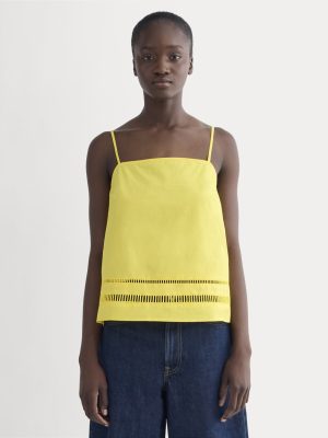 The Lace Trim Tank | High Visibility Yellow