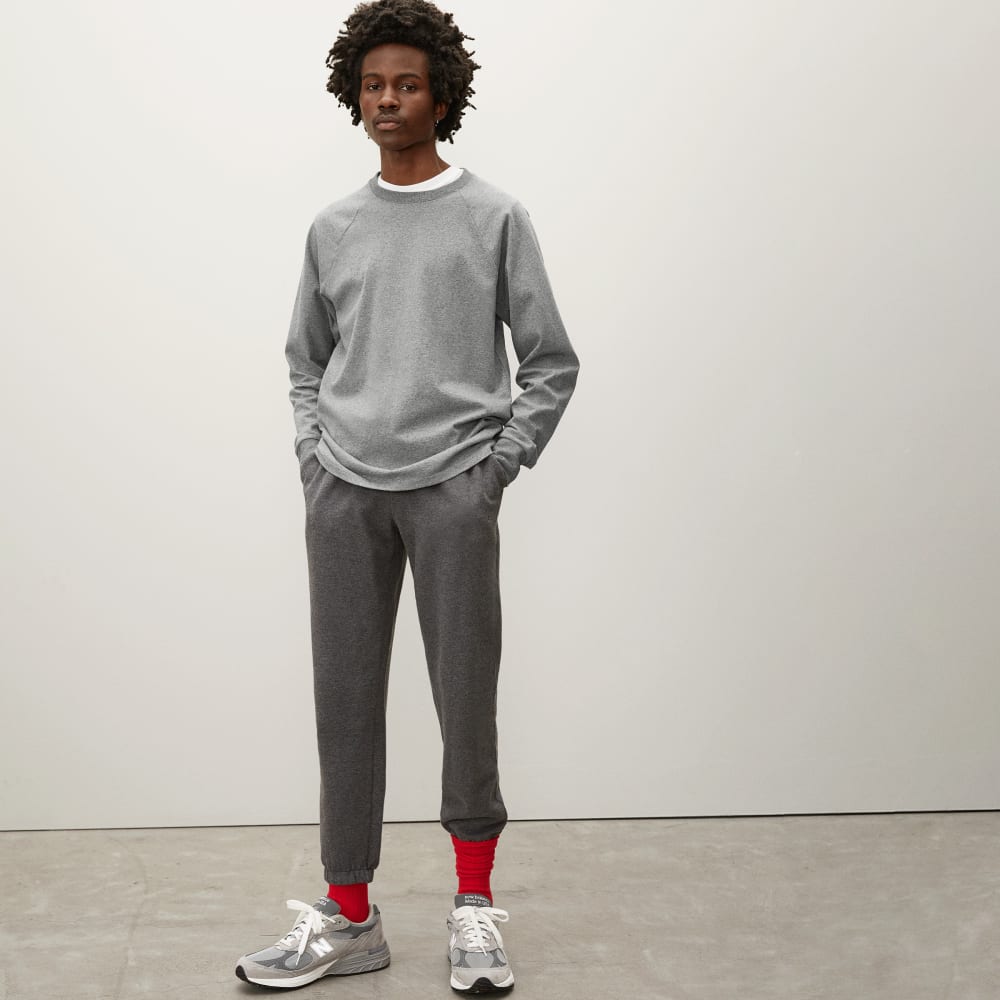 The Premium-Weight Long-Sleeve Crew | Uniform | Mid Heathered Grey - Image 2