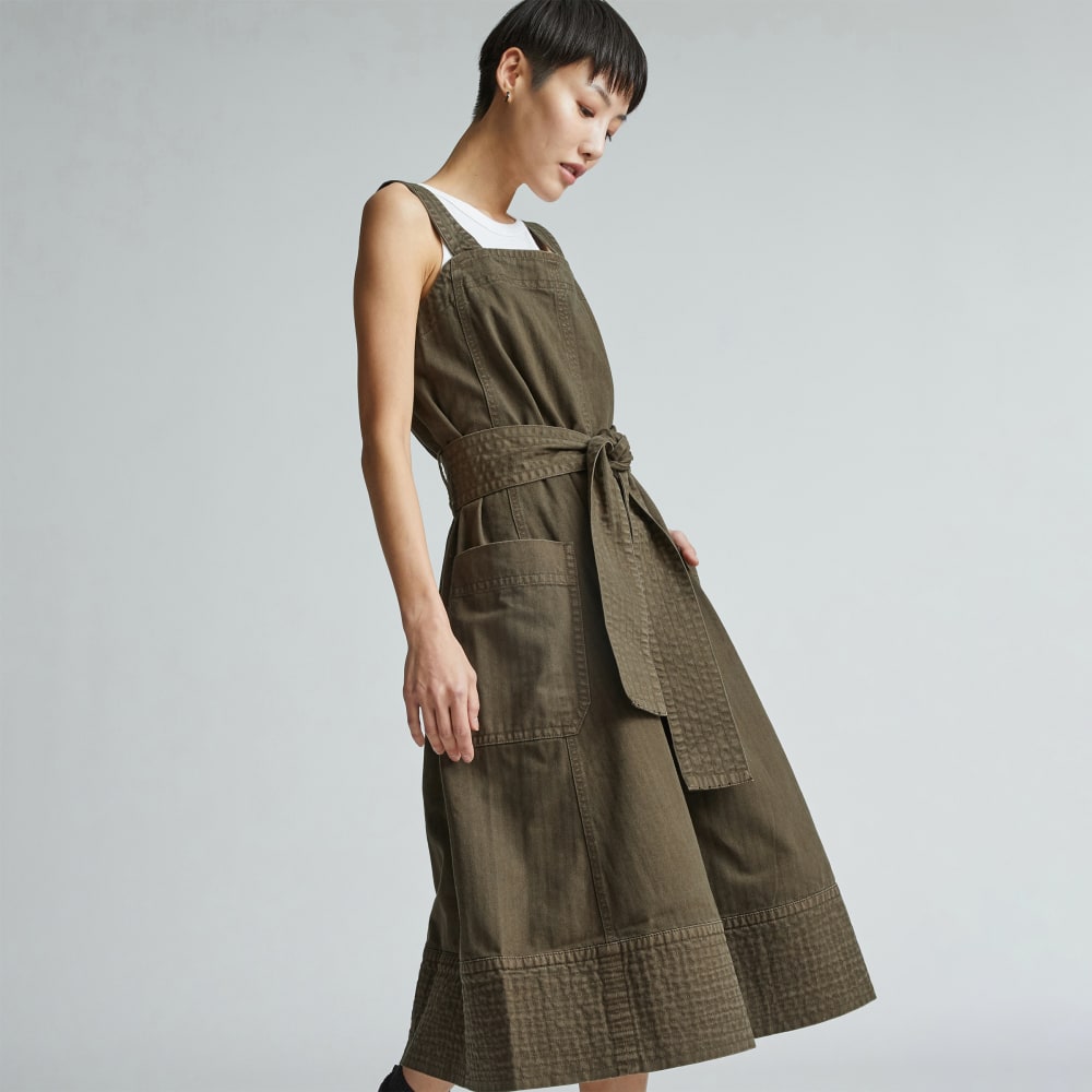 The Organic Cotton Herringbone Dress | Beech - Image 6