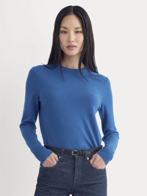 Cashmere Slim Crew Sweater | Classic Blue