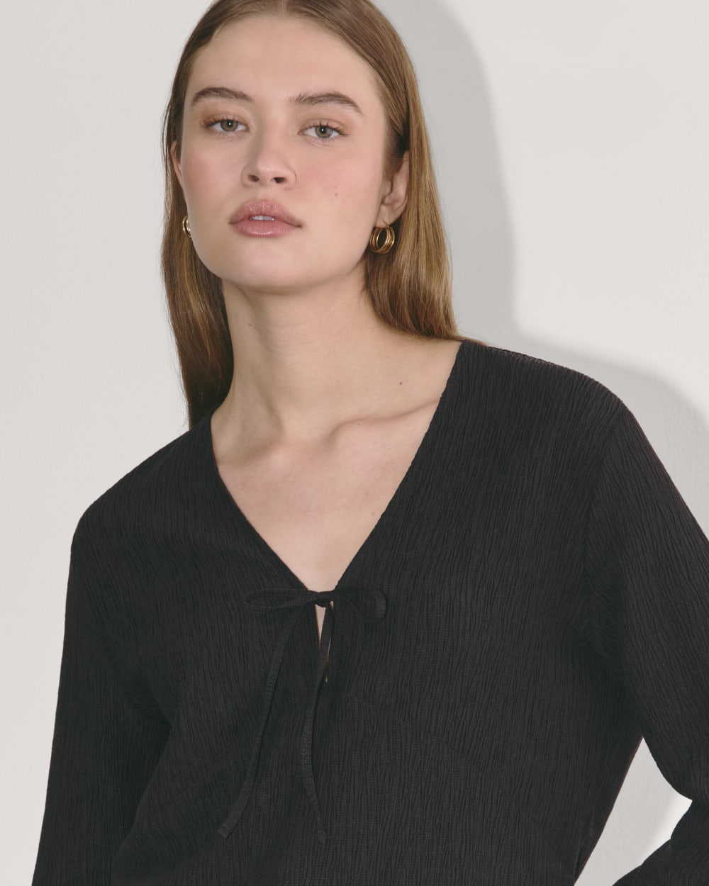 The Crinkle Long-Sleeve | Black - Image 3