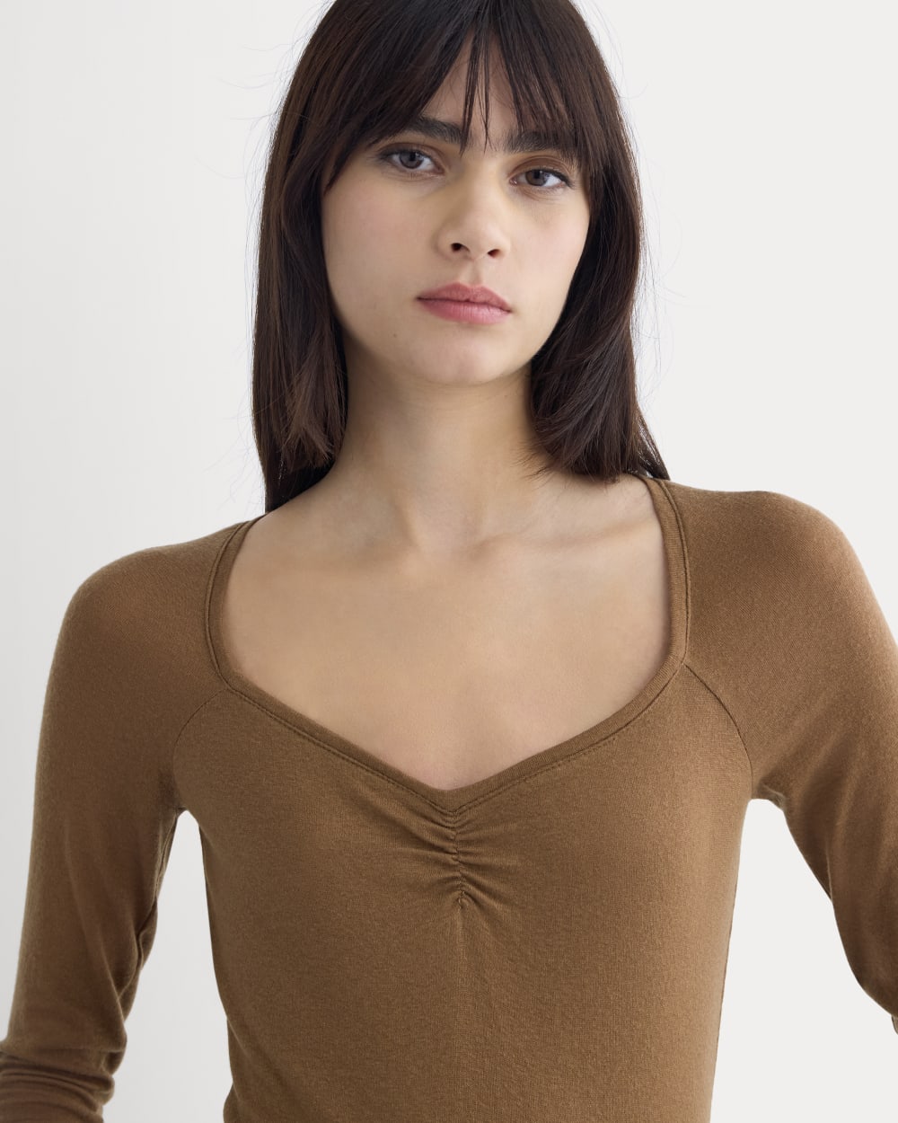 Sweatheart-Neck Top in Butterluxe | Toffee - Image 4