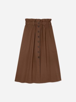 The Easy Button-Front Skirt | Espresso
