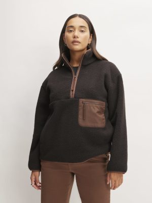 The ReNew Fleece Oversized Half-Zip | Black