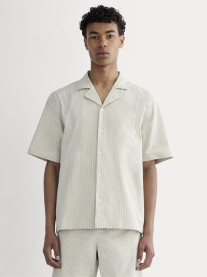 The Seersucker Resort Shirt | Trench Coat Khaki / Natural