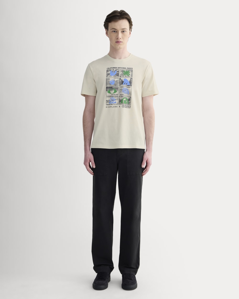 The Everlane x Parks Project Essential Organic Crew | Forged Iron / Birch / Granada Sky Blue / Green - Image 7
