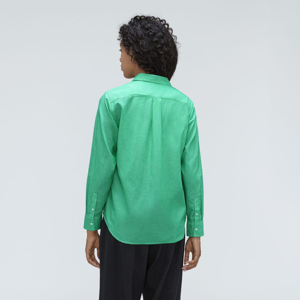 The Must-Have Shirt in Silky Cotton | Bright Jade / White - Image 3
