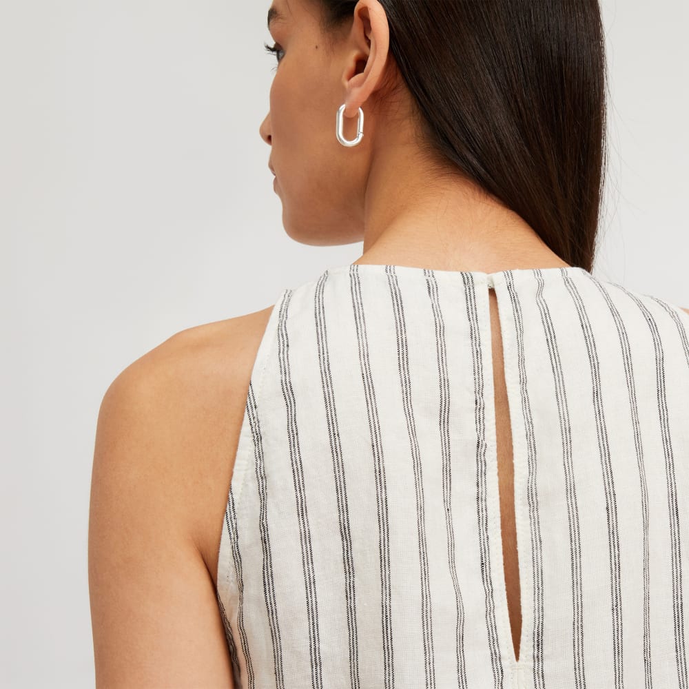 The Linen High-Neck Tank | Black / Canvas Tan - Image 5