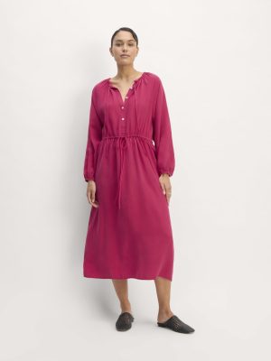 The TENCEL? Gathered Maxi Dress | Red Currant